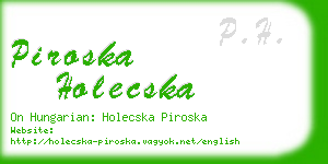 piroska holecska business card